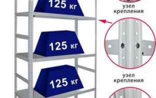 Стеллажи с нагрузкой на полку до 125 кг